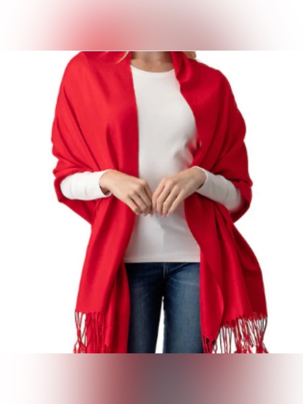 100% Pashmina Wrap/Scarf- Red